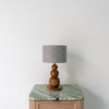 Teak Stacked Orb Table Lamp Front Perspective View 1
