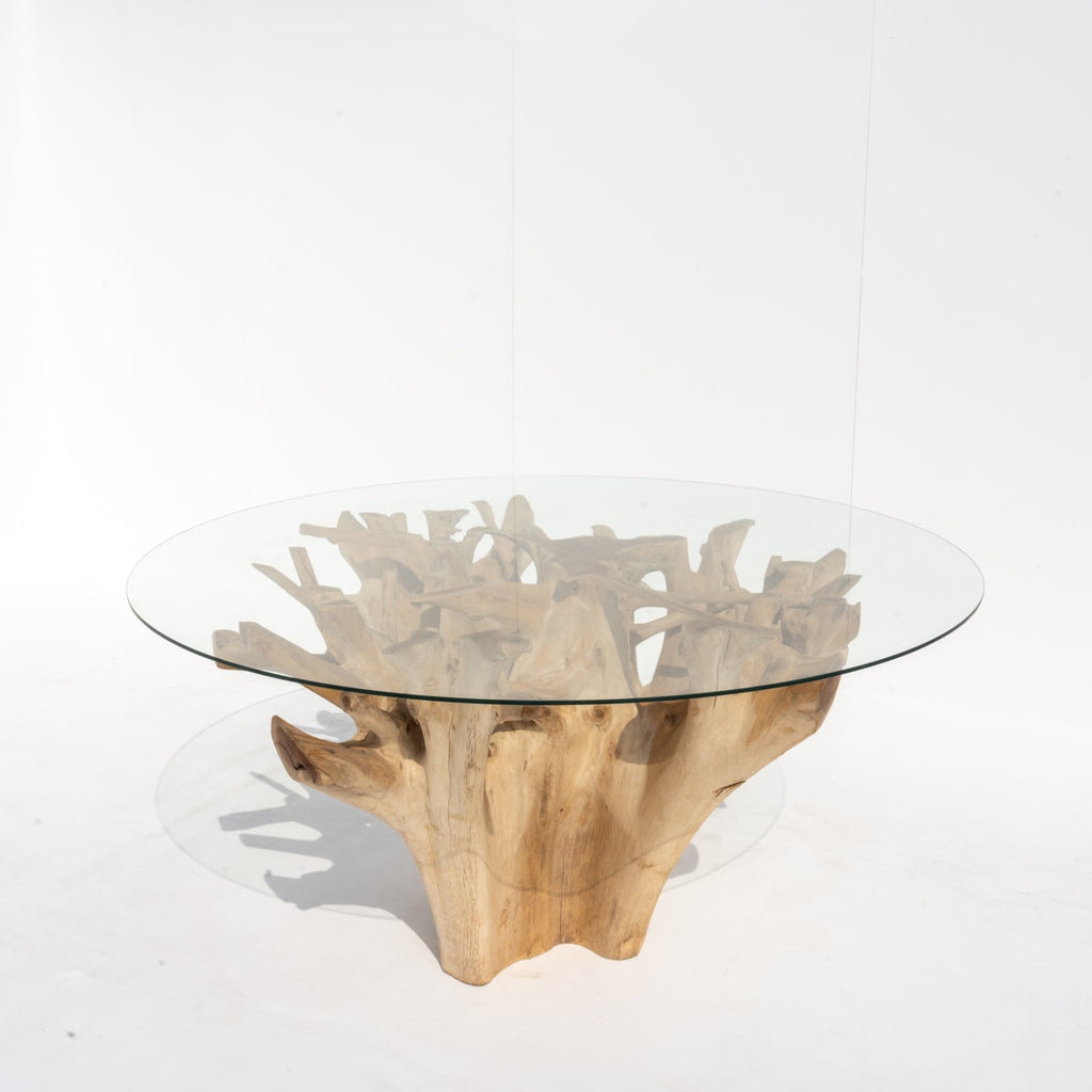 Terra Root Glass Dining Table Perspective View 1