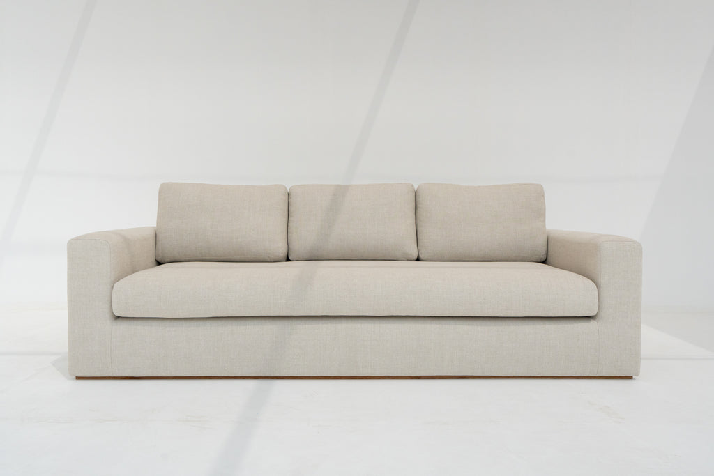 Tess Linen Sofa Front Perspective View 1