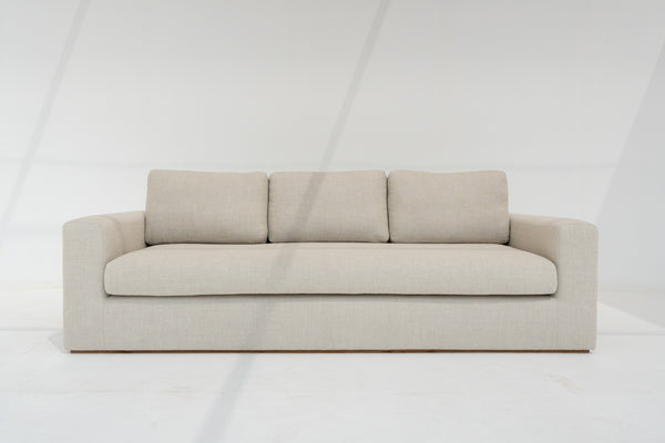 Tess Linen Sofa Front Perspective View 1
