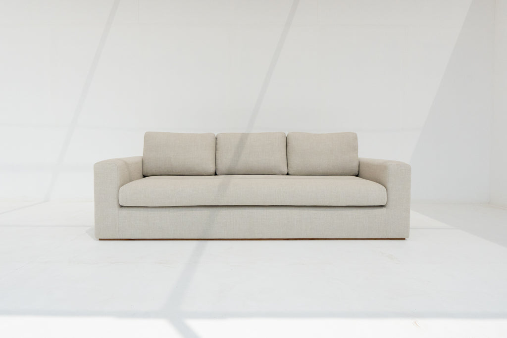 Tess Linen Sofa Front Perspective View 2