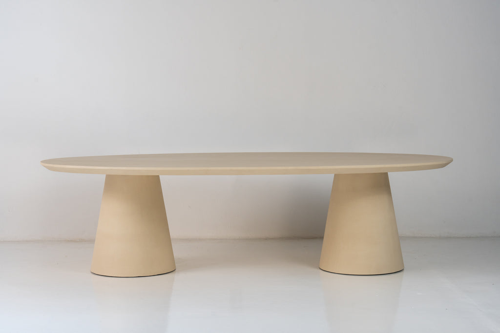 The Nesso Micro Cement Dining Table Front View 1
