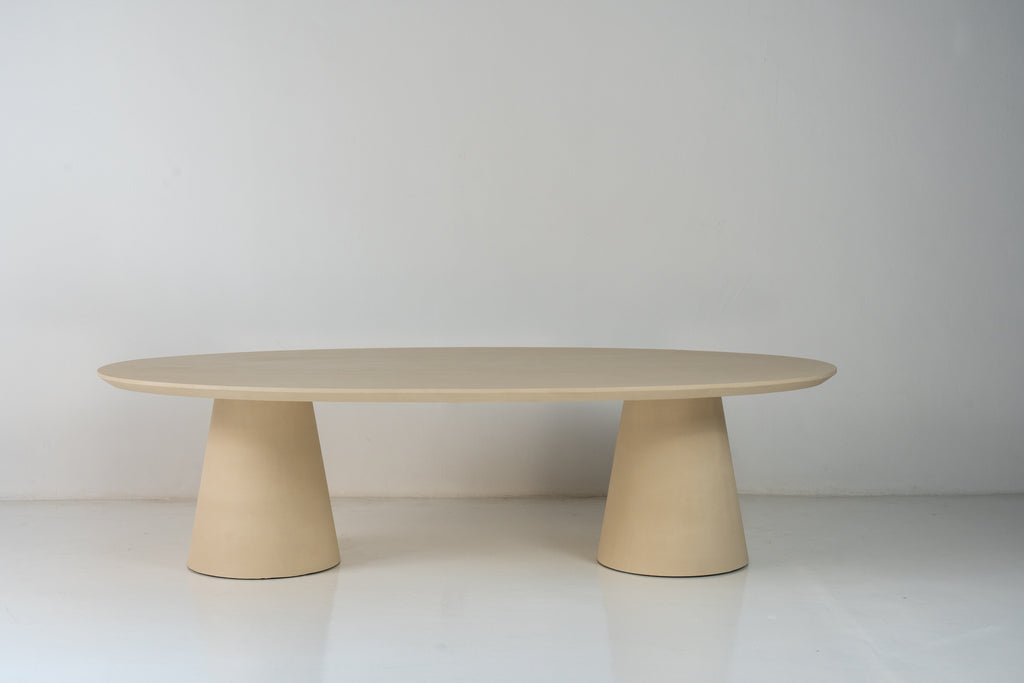 The Nesso Micro Cement Dining Table Front View 2