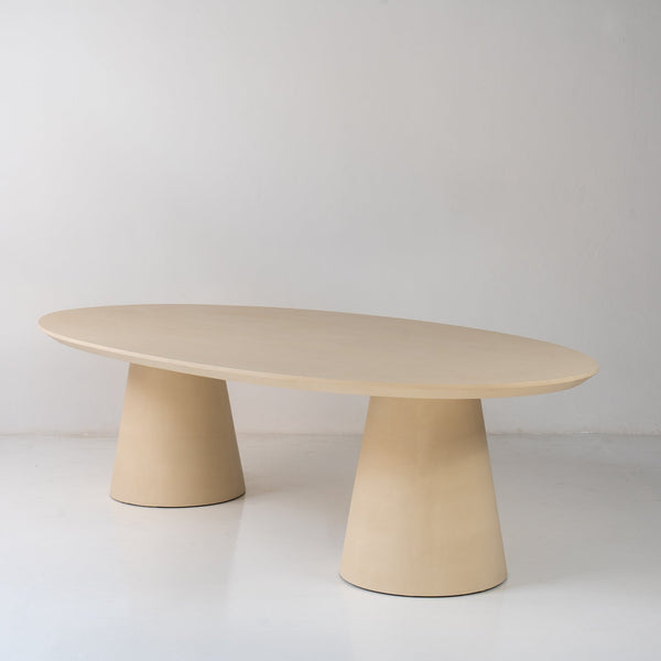 The Nesso Micro Cement Dining Table Perspective View 1