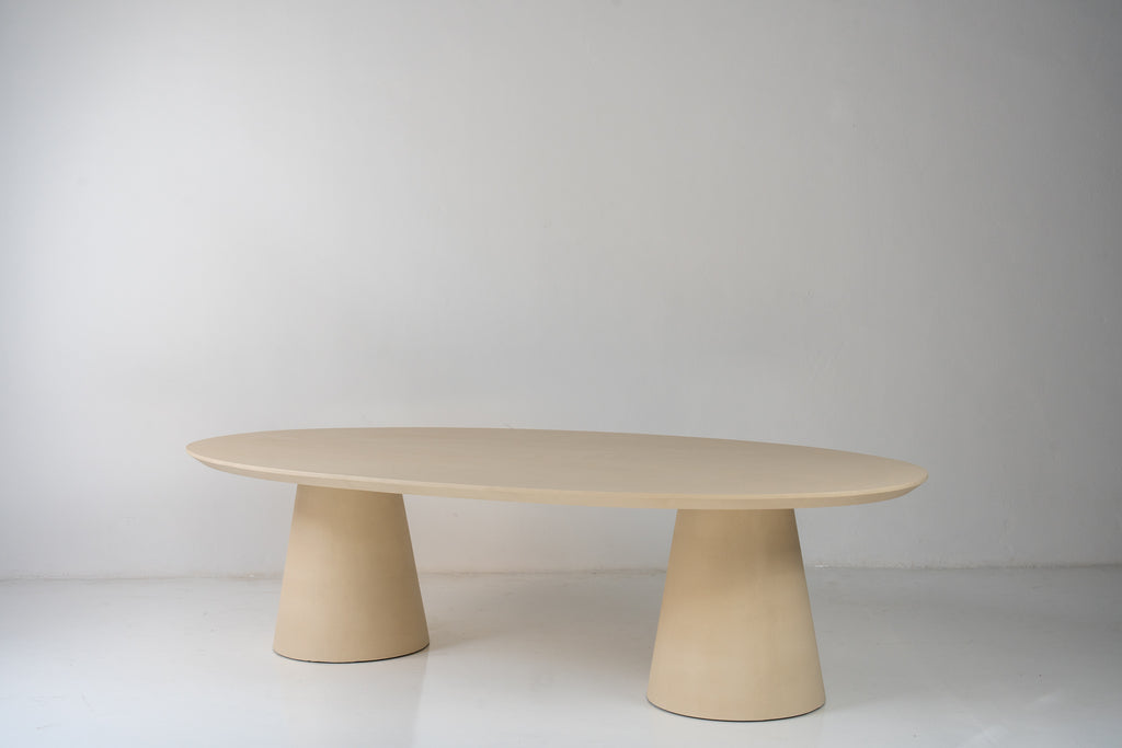 The Nesso Micro Cement Dining Table Perspective View 2