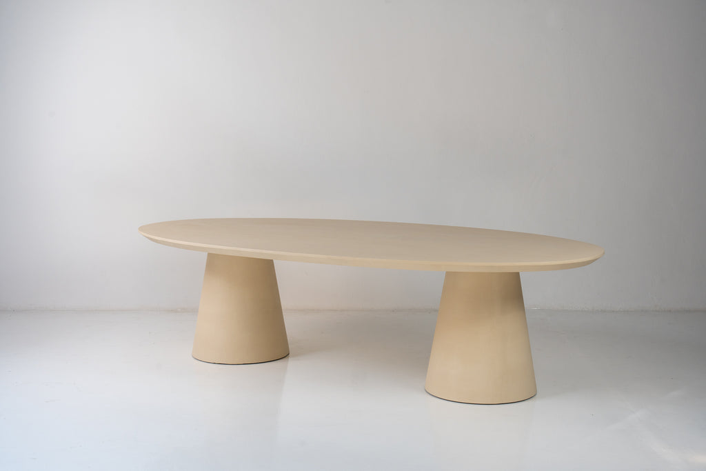The Nesso Micro Cement Dining Table Perspective View 3
