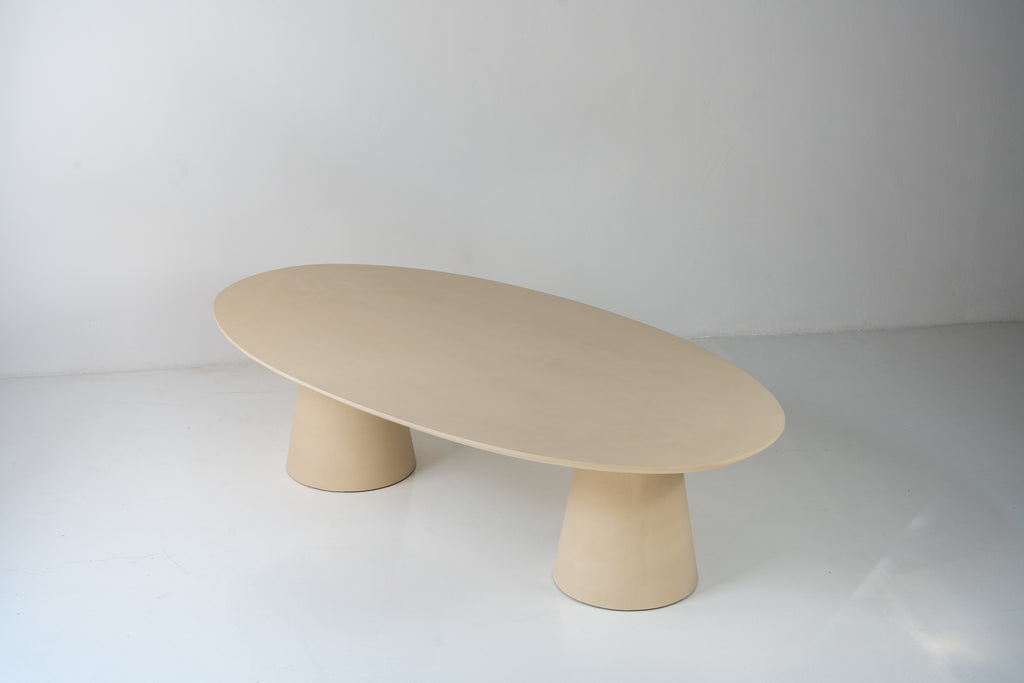 The Nesso Micro Cement Dining Table Perspective View 4
