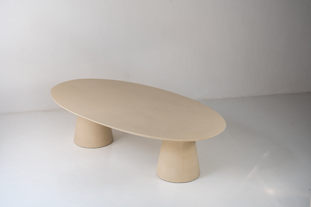 The Nesso Micro Cement Dining Table Perspective View 5