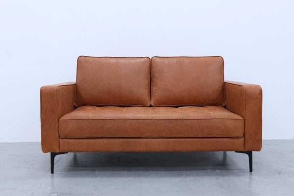 The Office Leather Sofa Front Perspective View 1
