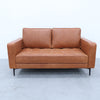 The Office Leather Sofa Front Perspective View 7