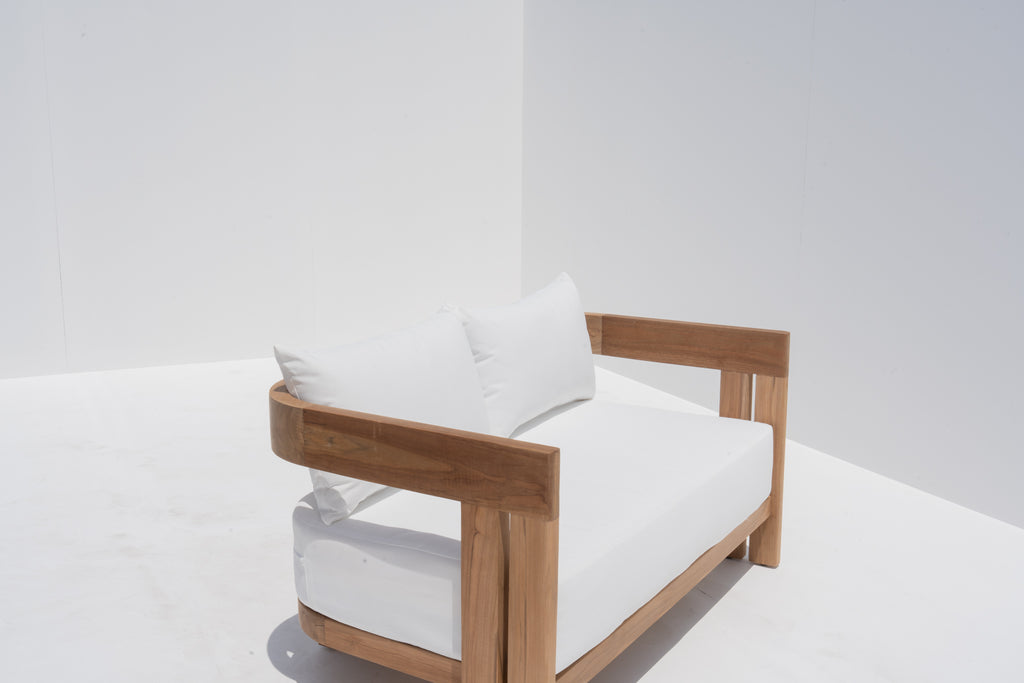 Toscana Teak 2-Seater Sofa Side view