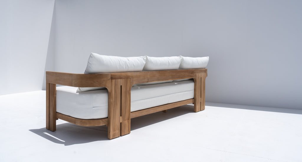 Toscana Teak 3 Seater Sofa Back view