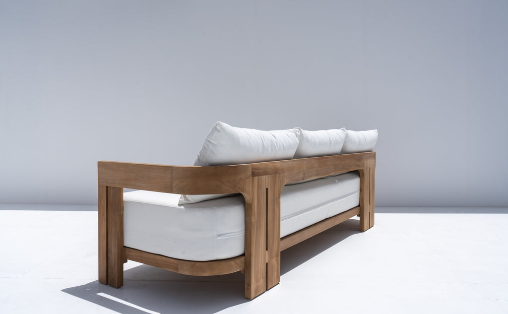 Toscana Teak 3 Seater Sofa Back view