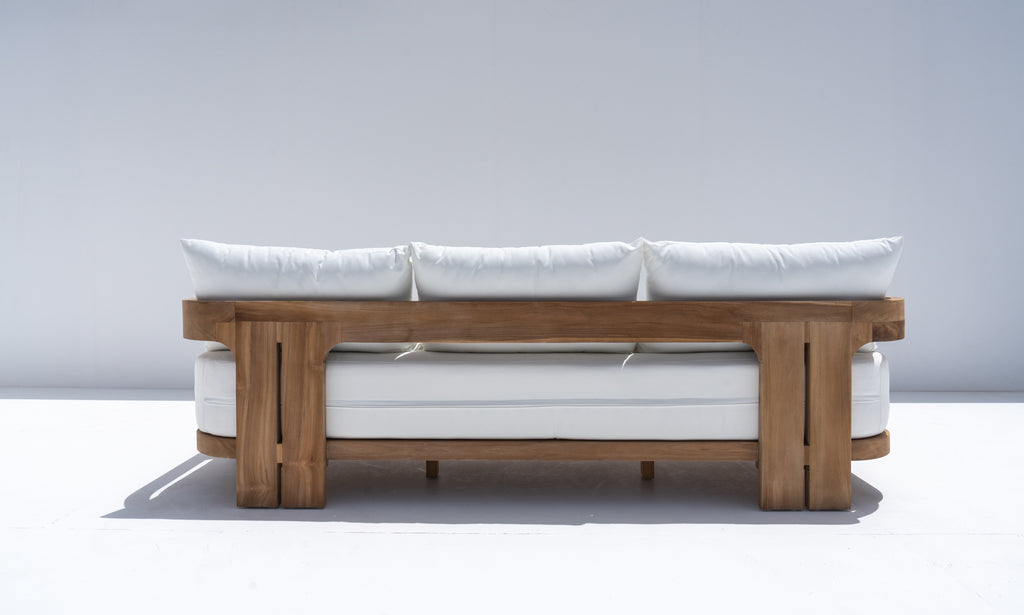 Toscana Teak 3 Seater Sofa Back view