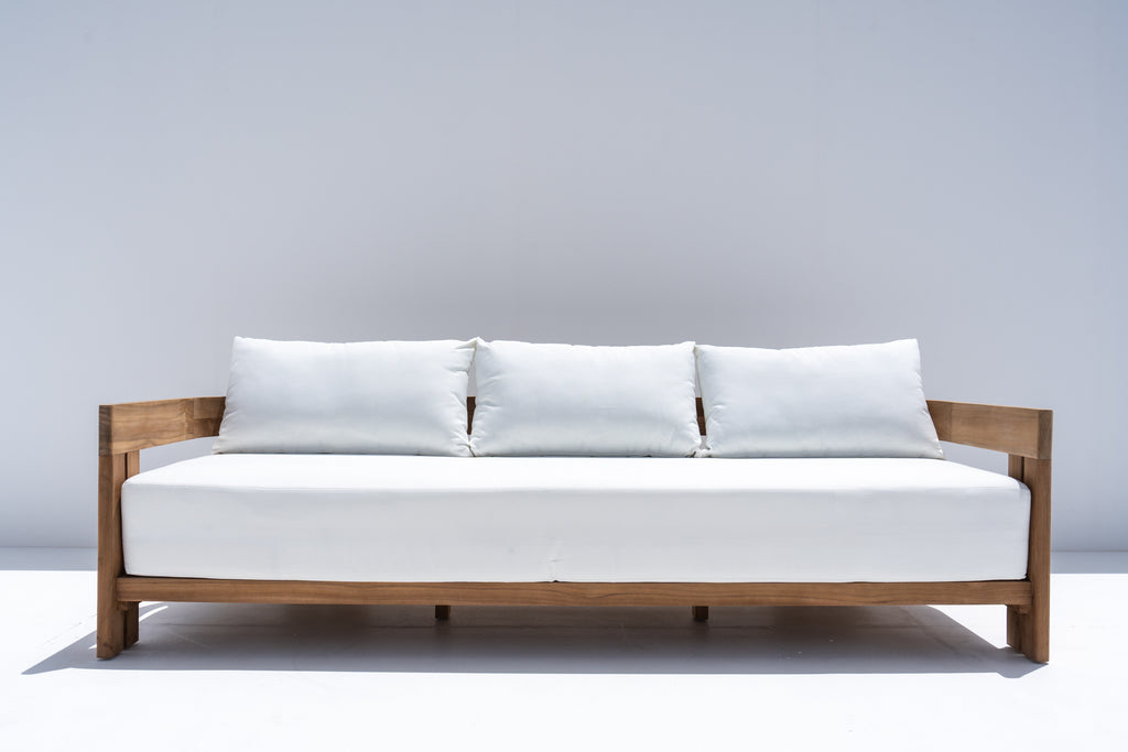 Toscana Teak 3 Seater Sofa Front view