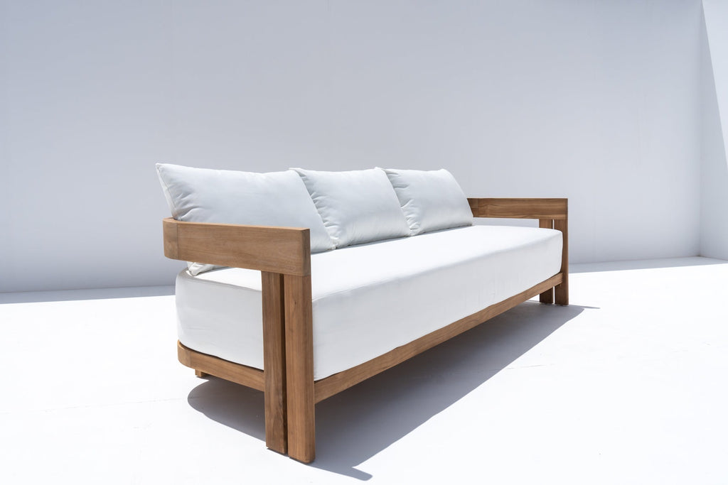 Toscana Teak 3 Seater Sofa Side view