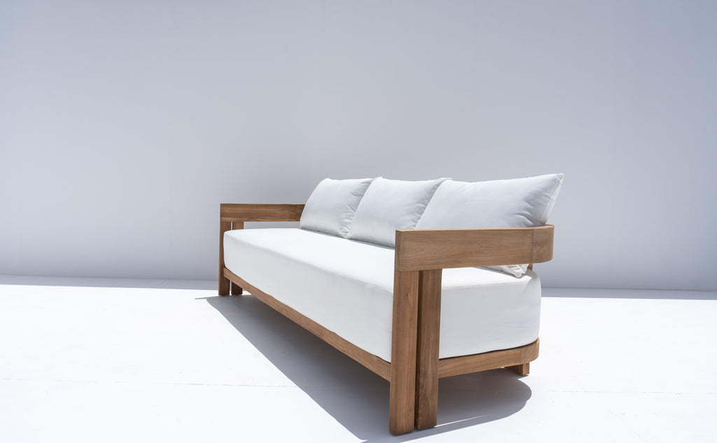 Toscana Teak 3 Seater Sofa Side view