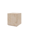 Travertine Cube Side Table White Background View