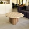 Travertine & Oak Coffee Table 