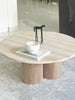 Travertine & Oak Coffee Table Customer Home