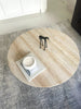 Travertine & Oak Coffee Table Customer Home