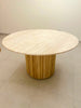 Travertine & Wood Dining Table Indoor View 3