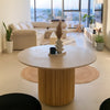 Travertine & Wood Dining Table Indoor View 4