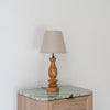 Turned Teak Bedside Table Lamp Perspective View 1