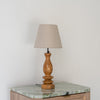 Turned Teak Bedside Table Lamp Perspective View 2