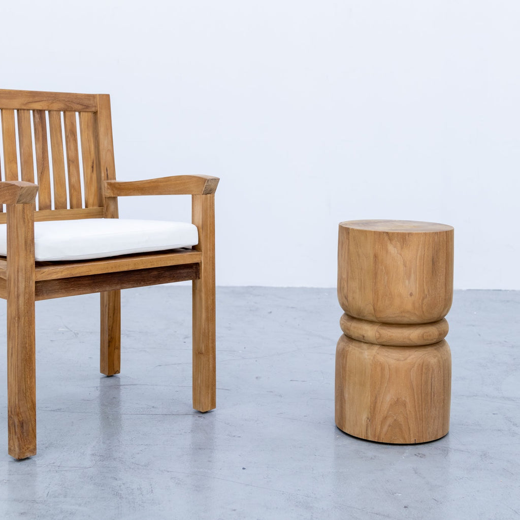 Twirl Teak Side Table Perspective View 4