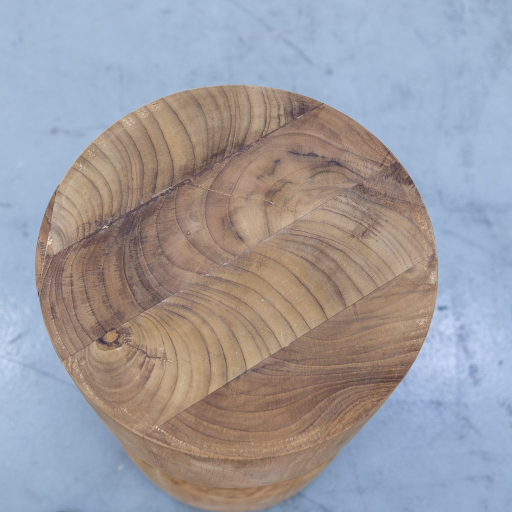 Twirl Teak Side Table Top View 1