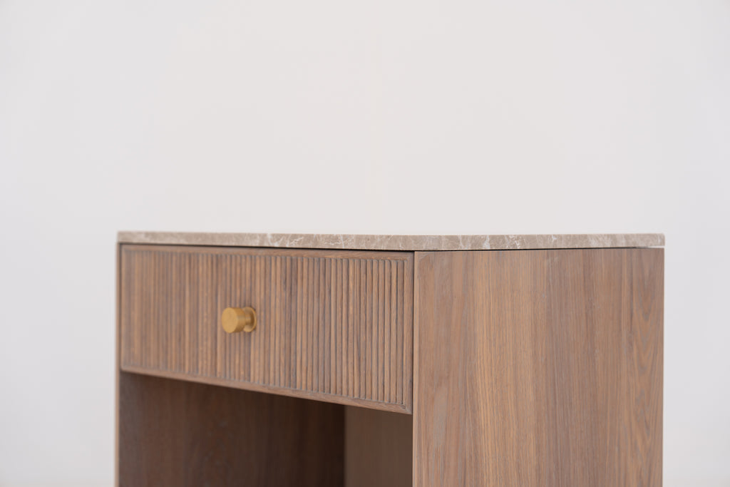 Valenza Marble & Oak Nightstand Perspective 10