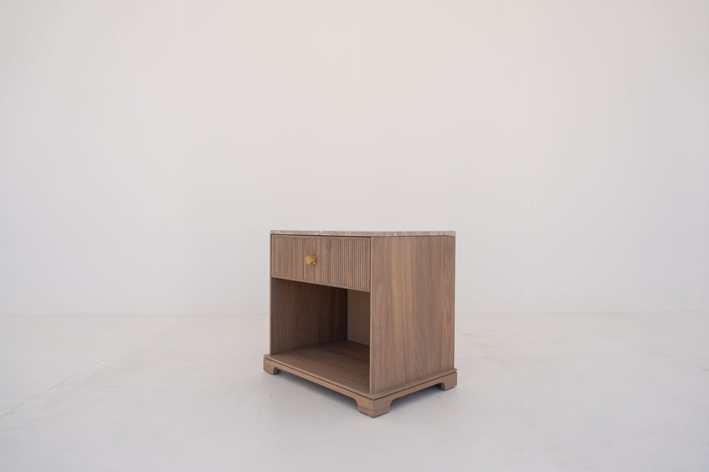 Valenza Marble & Oak Nightstand Perspective 3