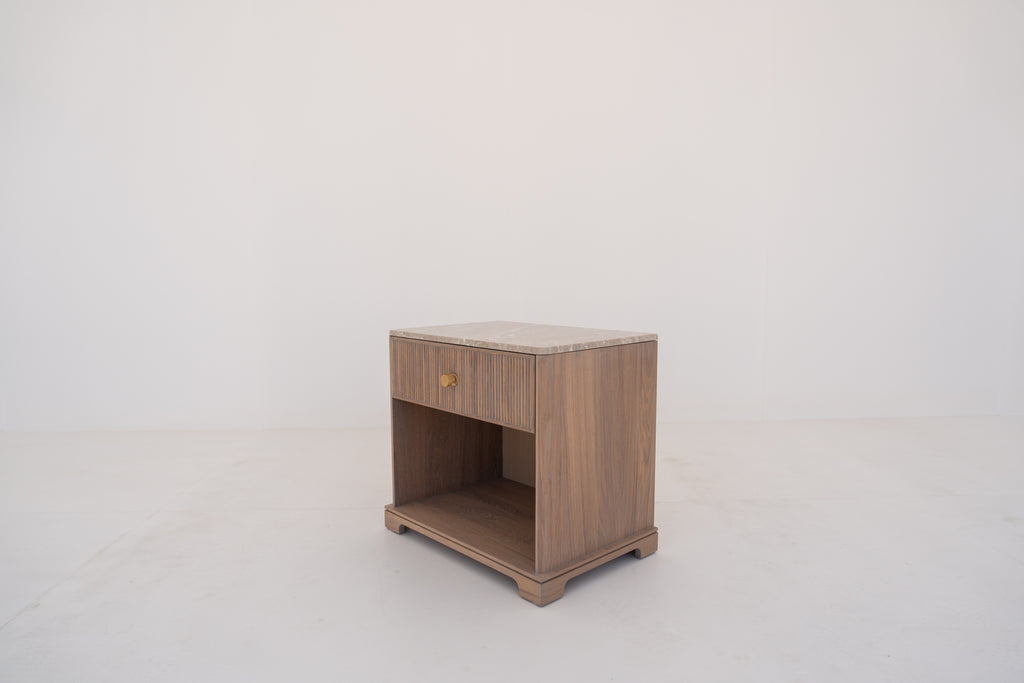 Valenza Marble & Oak Nightstand Perspective 4