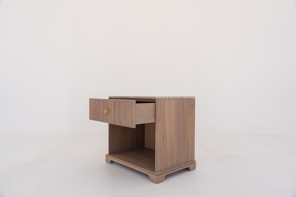 Valenza Marble & Oak Nightstand Perspective 6