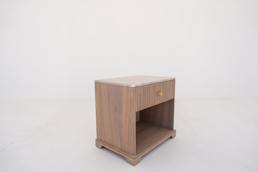 Valenza Marble & Oak Nightstand Perspective 7