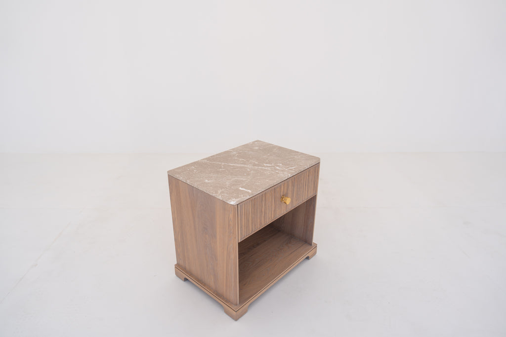 Valenza Marble & Oak Nightstand Perspective 8