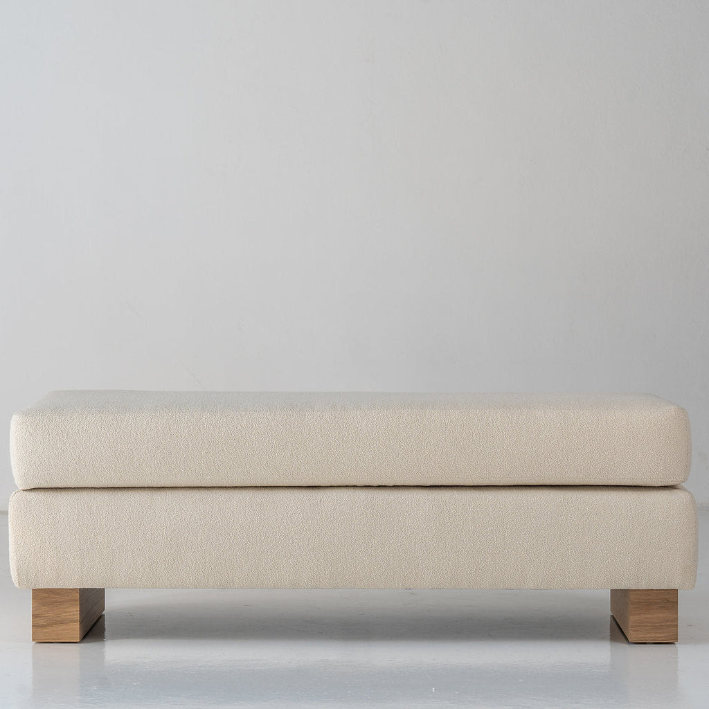 Vara Bouclé Upholstered Bench Front View 1