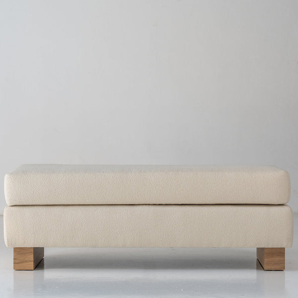 Vara Bouclé Upholstered Bench Front View 1