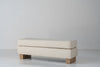 Vara Bouclé Upholstered Bench Perspective View 2