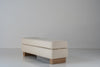 Vara Bouclé Upholstered Bench Perspective View 3