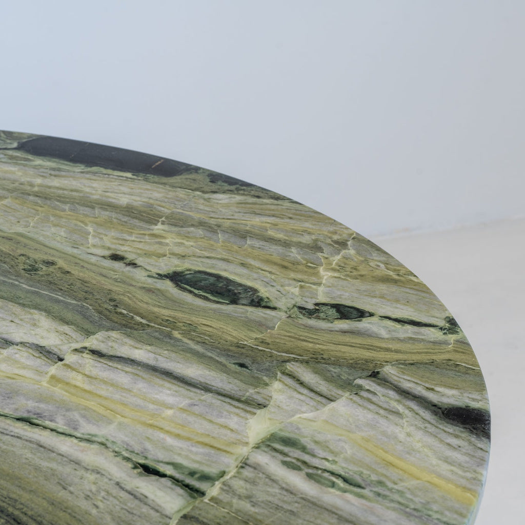 Verdant Marble Dining Table Detailed Top Texture View 1
