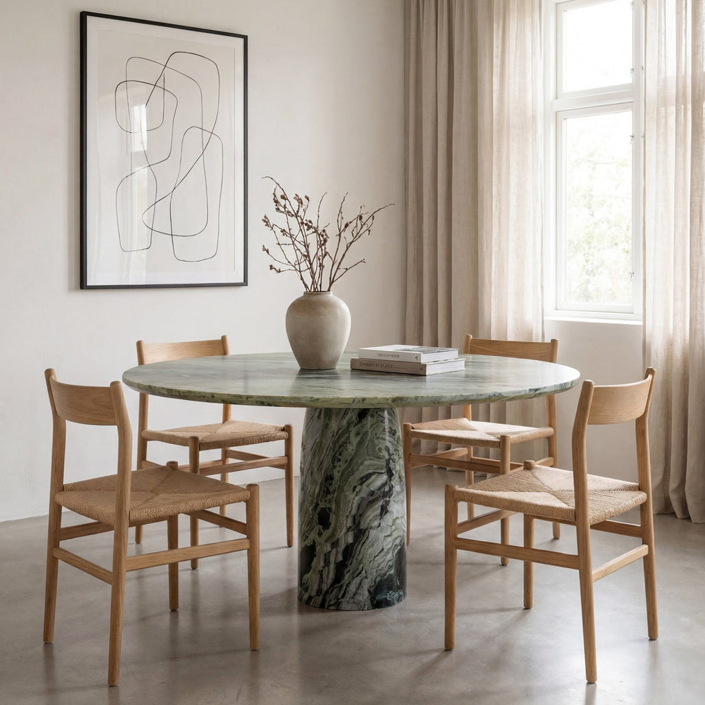 Verdant Marble Dining Table Indoor View 2