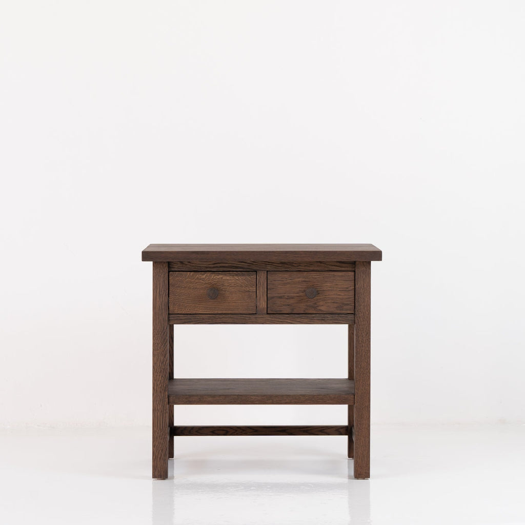 Vintage Oak Night Stand - Dark Roast Front View 1