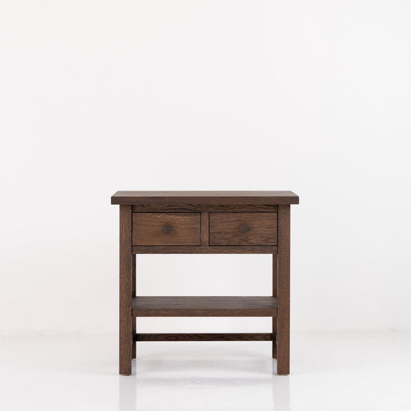 Vintage Oak Night Stand - Dark Roast Front View 1