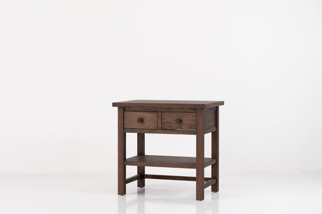 Vintage Oak Night Stand - Dark Roast Perspective View 1