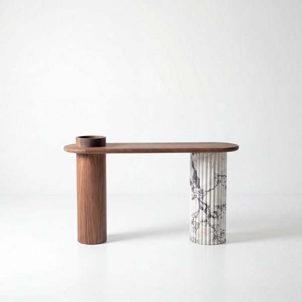Viola Walnut Console Table Front View 1