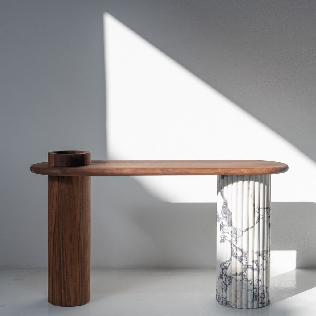 Viola Walnut Console Table Front View 4