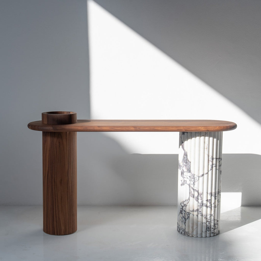 Viola Walnut Console Table Front View 5