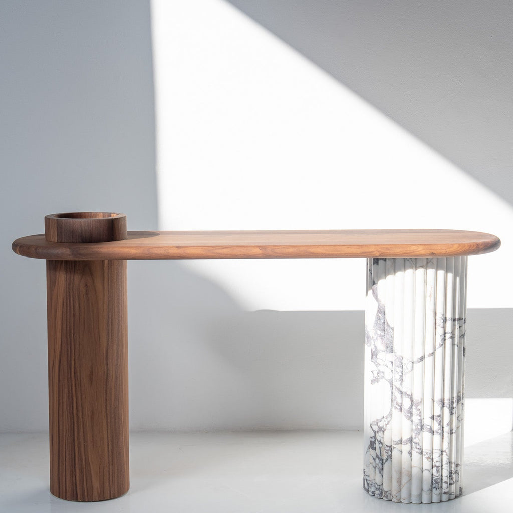 Viola Walnut Console Table Front View 6